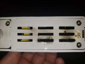 Burnt old track lighting low voltage fixture