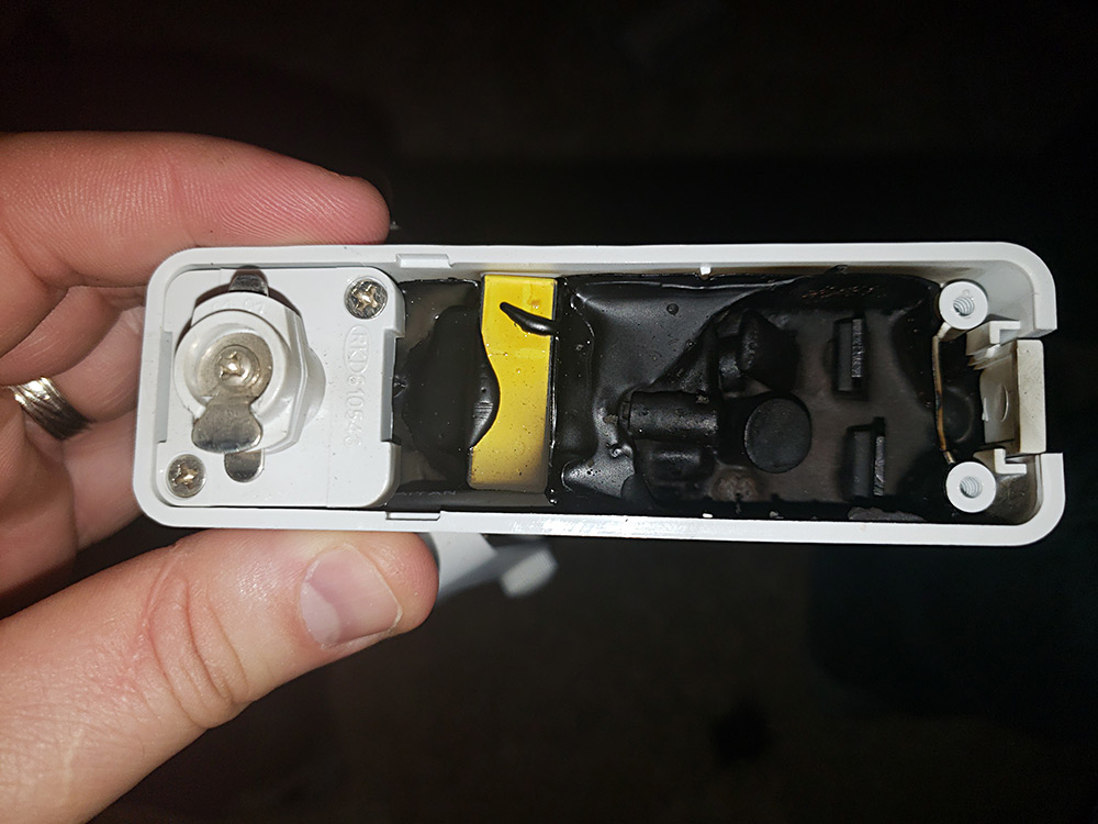 Burnt old track lighting low voltage transformer